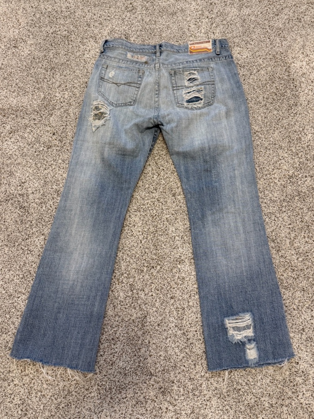 Z Cavaricci Women’s Vintage Patchwork Distressed Jeans Size 11 Y2K Boho Flare - Picture 2 of 11